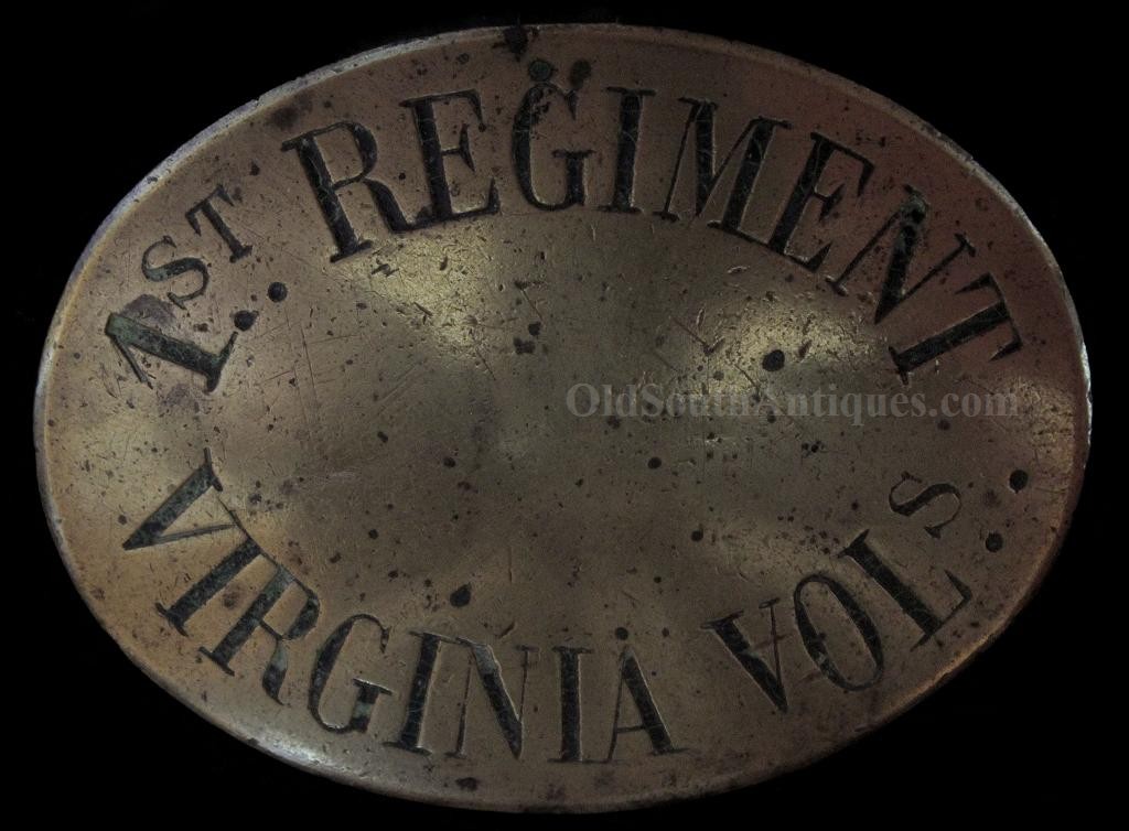 Identified 1st Regiment Virginia Volunteers Breastplate