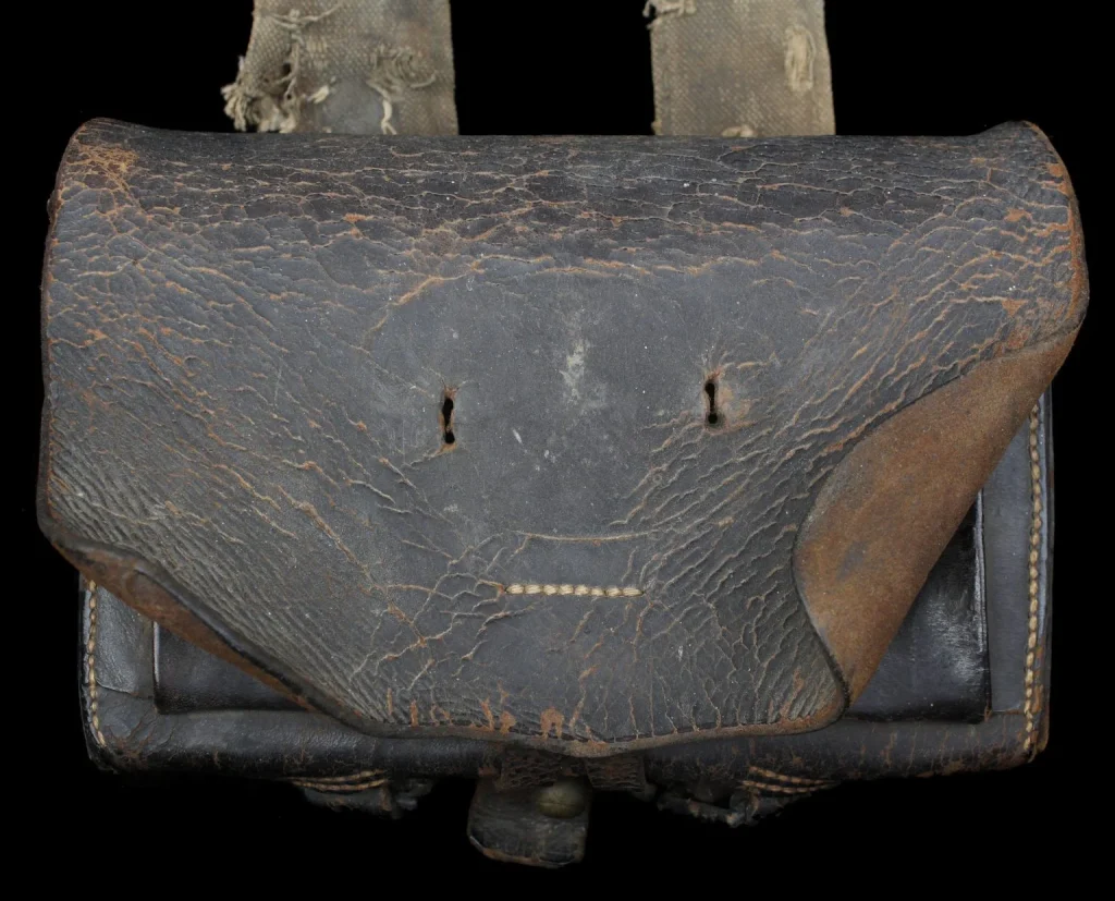 Confederate Cartridge Box with Rare Painted Canvas Sling